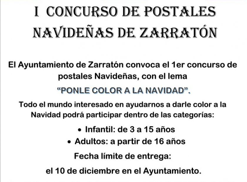 I Concurso de Postales Navideñas de Zarratón